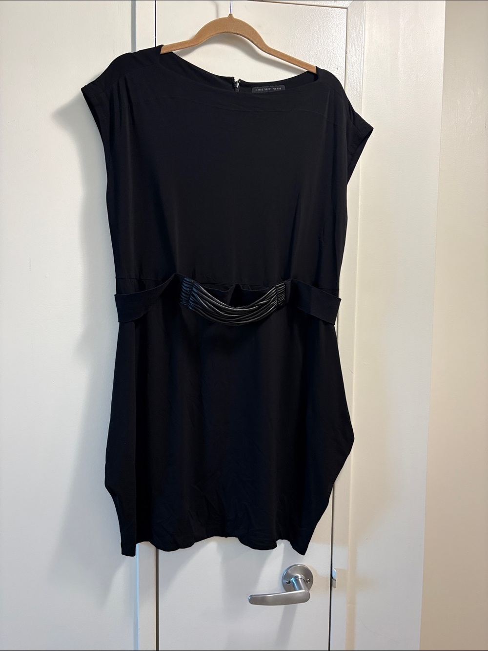 Marie Saint Pierre Black Draped Waist Tunic / dress-